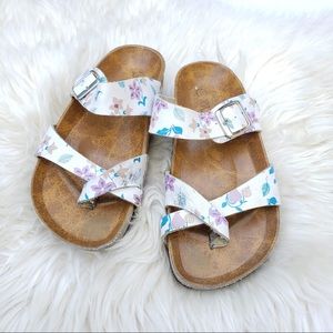 Purple Floral Wrap Sandals by RK Collection